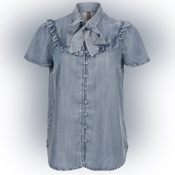 Stetson Blouse with Ruffle and Bow size Small - Picture 1 of 7